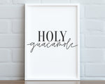 KITCHEN PRINTS | Holy Guacamole | Kitchen Wall DÃ©cor | Kitchen Wall Art  | Funny Kitchen Art | Kitchen Poster - Happy You Prints