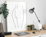 FEMALE LINE DRAWING Print, Line Art, Minimalistic Prints, Nude Drawing, Figure Line, Female Body Line Art, Wall Art, Home Decor - Happy You Prints