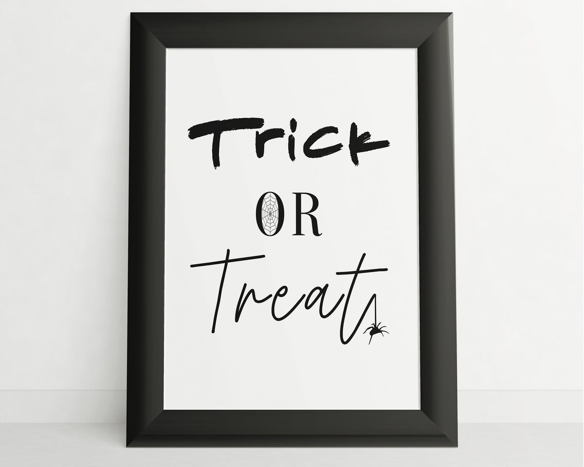 HALLOWEEN PRINTS | Trick or Treat | Halloween Decor | Halloween Sign | Wall Art | Witchcraft | Witch Decor | Home Decor - Happy You Prints