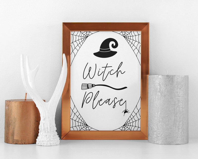 HALLOWEEN PRINTS | Witch Please | Halloween Decor | Halloween Sign | Wall Art | Witchcraft | Witch Decor | Home Decor - Happy You Prints