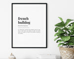 FRENCH BULLDOG DEFINITION PRINT - Happy You Prints