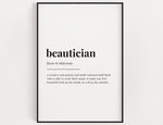 BEAUTICIAN DEFINITION PRINT | Wall Art Print | Beautician Print | Definition Print | Quote Print - Happy You Prints