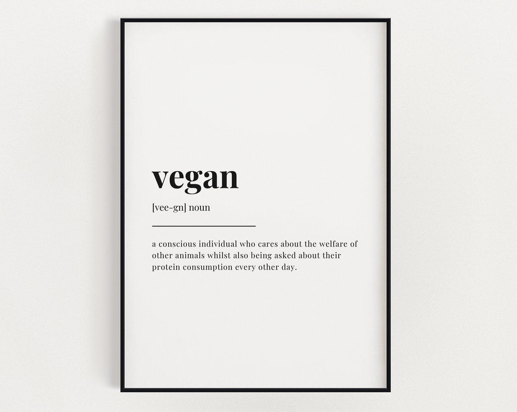 VEGAN DEFINITION PRINT | Wall Art Print | Vegan Decor| Definition Print | Quote Art - Happy You Prints