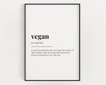 VEGAN DEFINITION PRINT | Wall Art Print | Vegan Decor| Definition Print | Quote Art - Happy You Prints