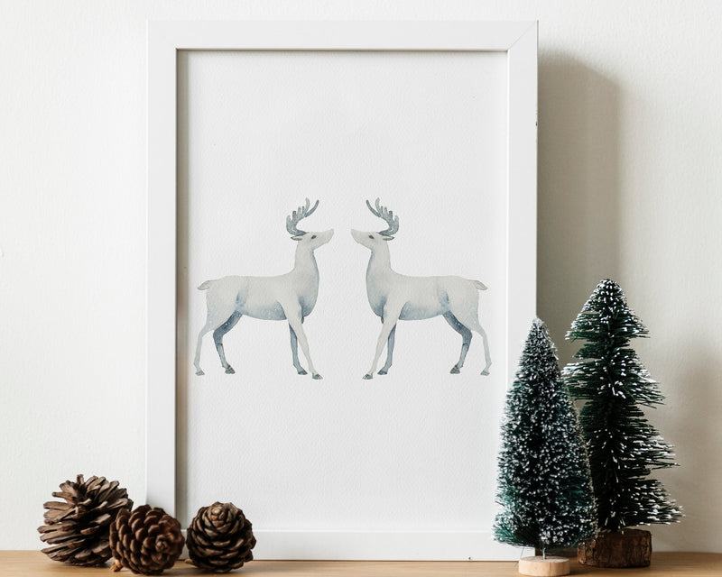 CHRISTMAS PRINT |Reindeer | Christmas Wall Art | Festive Print | Winter Decor | Xmas Decor | Christmas Decoration