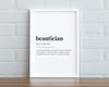 BEAUTICIAN DEFINITION PRINT | Wall Art Print | Beautician Print | Definition Print | Quote Print - Happy You Prints