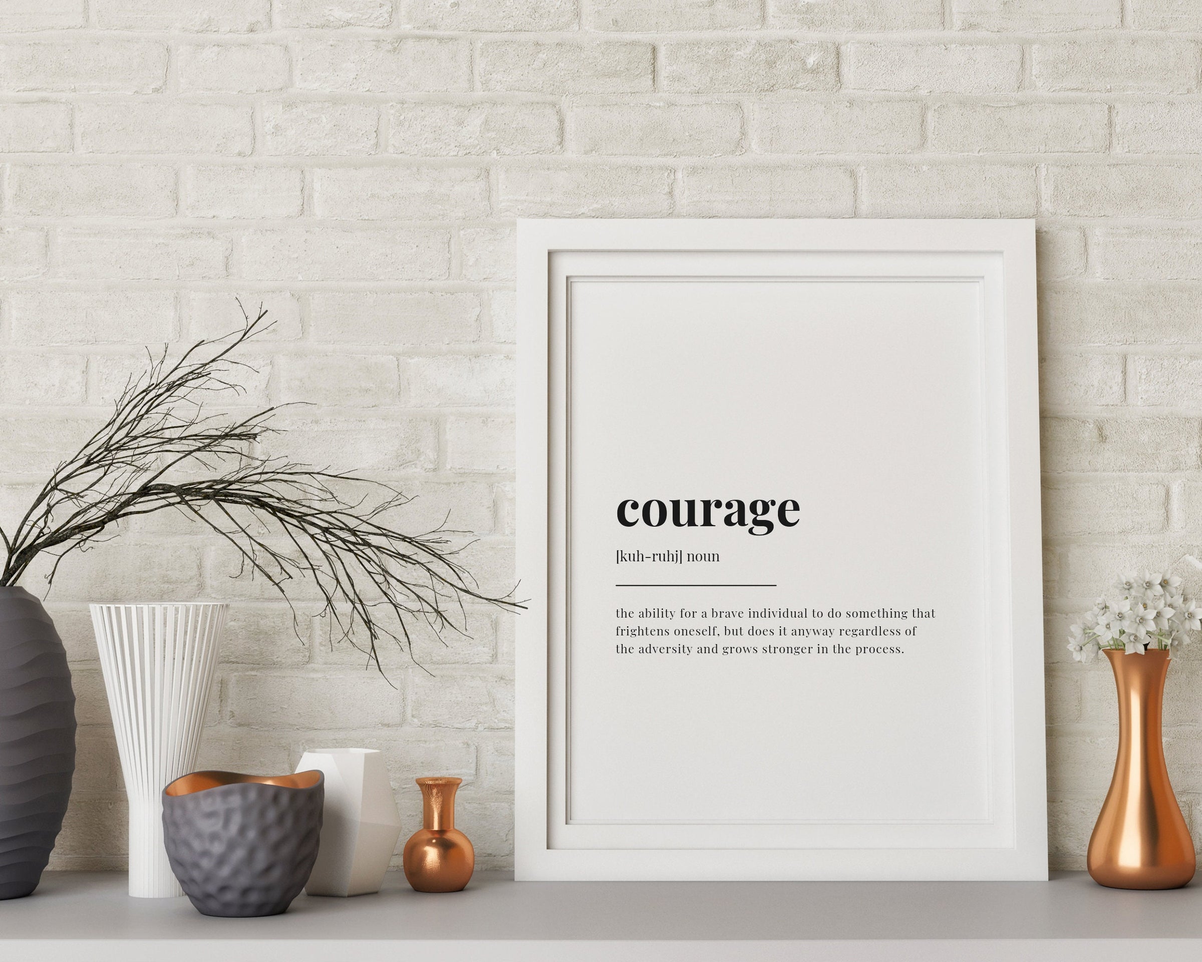 Courage Definition Printable Courage Quote Wall Art Motivational Prints  Courage Dictionary Art Typography Poster Courage Office Wall Decor -   Canada