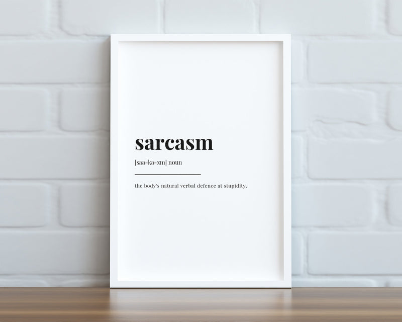 SARCASM DEFINITION PRINT | Wall Art Print | Sarcasm Print | Definition Print | Quote Print - Happy You Prints