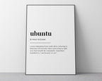 UBUNTU DEFINITION PRINT | Wall Art Print | Ubuntu Print | Definition Print | Quote Print - Happy You Prints