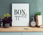 KITCHEN PRINTS | Bon Appetit | Kitchen Wall Décor | Kitchen Wall Art  | Funny Kitchen Art | Kitchen Poster - Happy You Prints