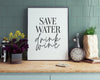 KITCHEN PRINTS | Save Water Drink Wine | Kitchen Wall Décor | Kitchen Wall Art  | Funny Kitchen Art | Kitchen Poster - Happy You Prints