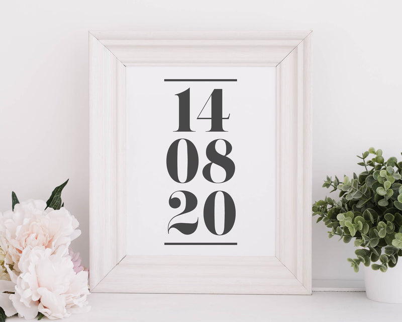 Custom Date Print | Special Date | Personalised Date Print | Wedding Date | Date Wall Art | Home Decor - Happy You Prints