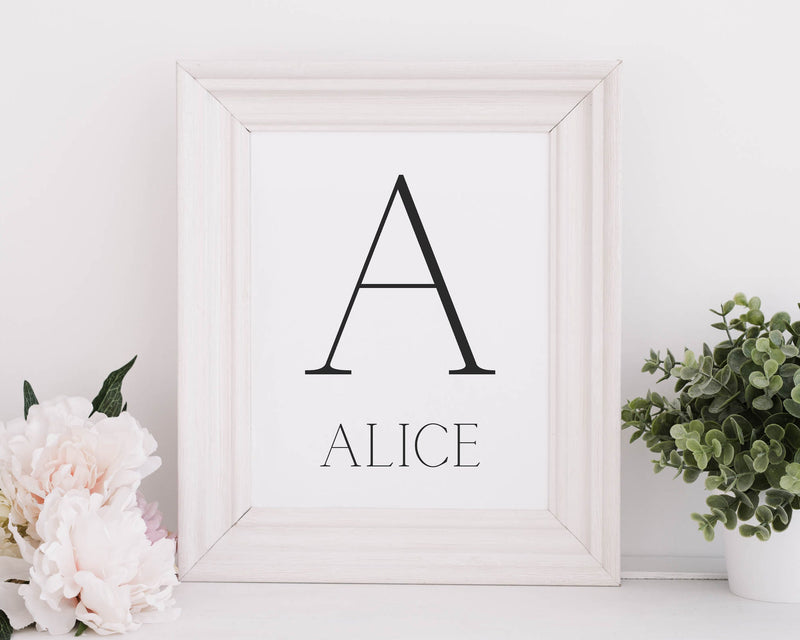 Personalised Initials Print | Custom Initials Print | Personalised Quote | Initials Wall Art | Home Decor - Happy You Prints