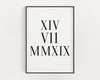 Roman Numerals Date Print | Wedding Date Print | Roman Numerals Custom Print  | Personalised Date Print - Happy You Prints