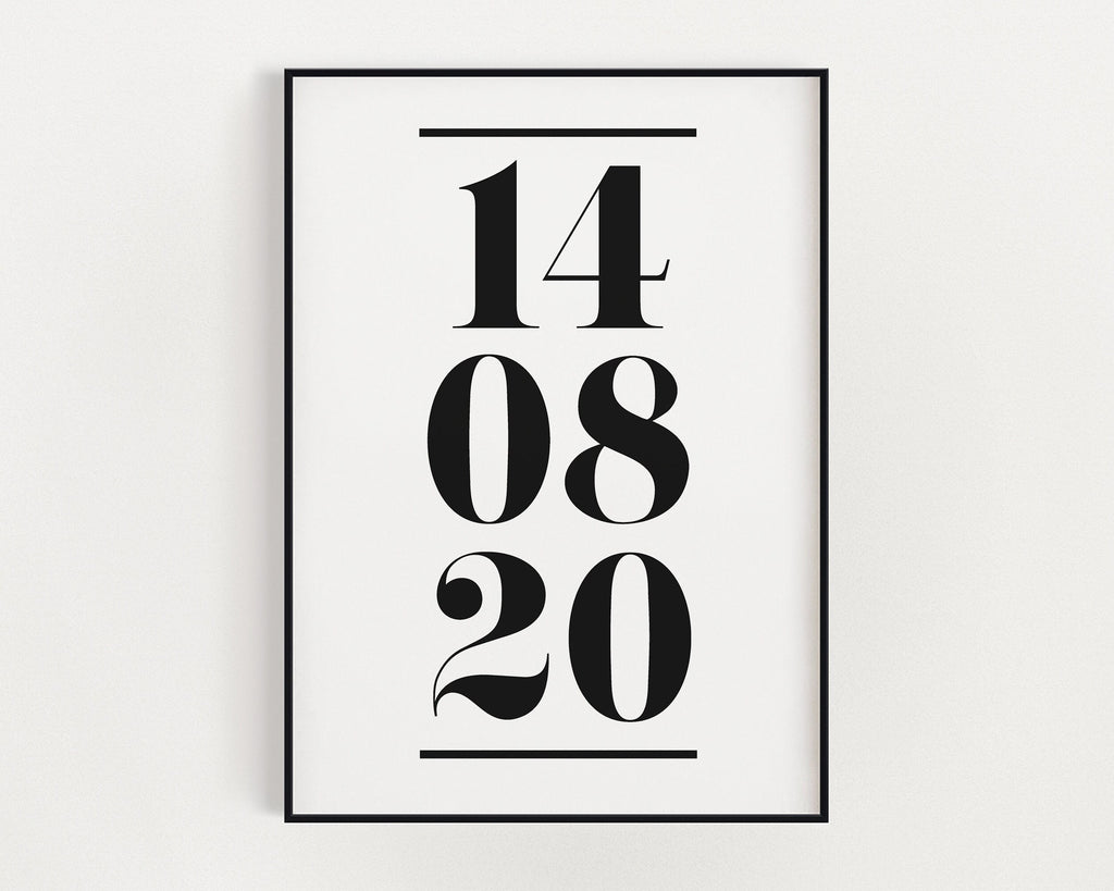 Custom Date Print | Special Date | Personalised Date Print | Wedding Date | Date Wall Art | Home Decor - Happy You Prints