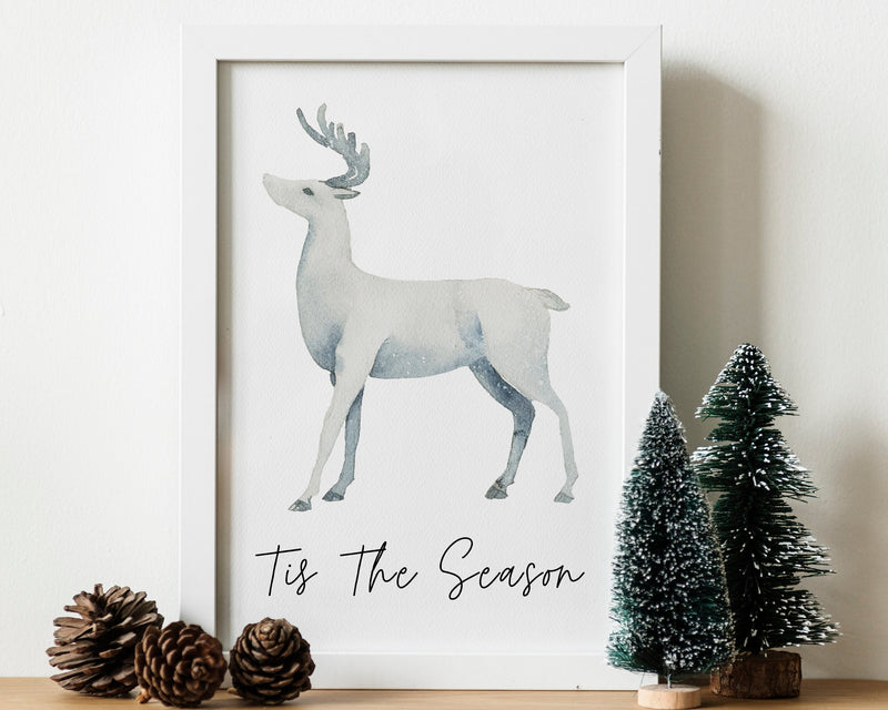 CHRISTMAS PRINT, Tis The Season, Christmas Tree Wall Art, Festive Print, Winter Decor, Xmas Decor, Christmas Decoration