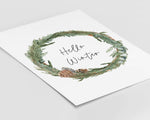 CHRISTMAS PRINT, Christmas Wreath, Festive Print, Hello Winter, Winter Decor, Xmas Decor, Christmas Decoration