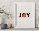 CHRISTMAS PRINT, JOY, Christmas Wall Art, Festive Print, Winter Decor, Xmas Decor, Christmas Decoration