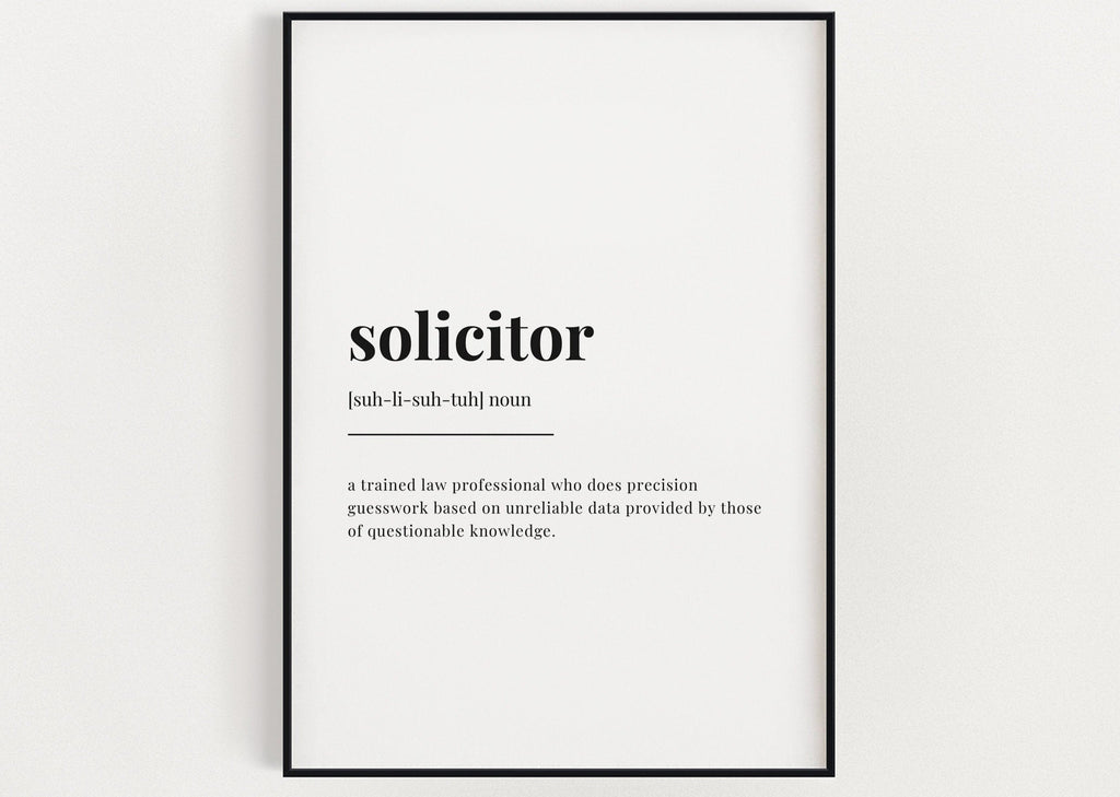 SOLICITOR DEFINITION PRINT | Wall Art Print | Solicitor Print | Definition Print | Quote Print | Solicitor Gift - Happy You Prints