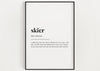 SKIER DEFINITION PRINT | Wall Art Print | Skier Print | Definition Print | Quote Print - Happy You Prints