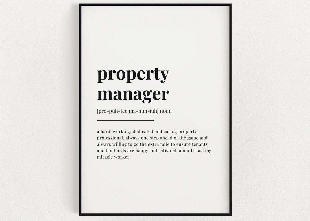 PROPERTY MANAGER DEFINITION Print | Wall Art Print| Caretaker Print | Definition Print | Quote Print - Happy You Prints