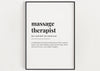 MASSAGE THERAPIST DEFINITION Print | Wall Art Print| Massage Therapist Print | Definition Print | Quote Print - Happy You Prints