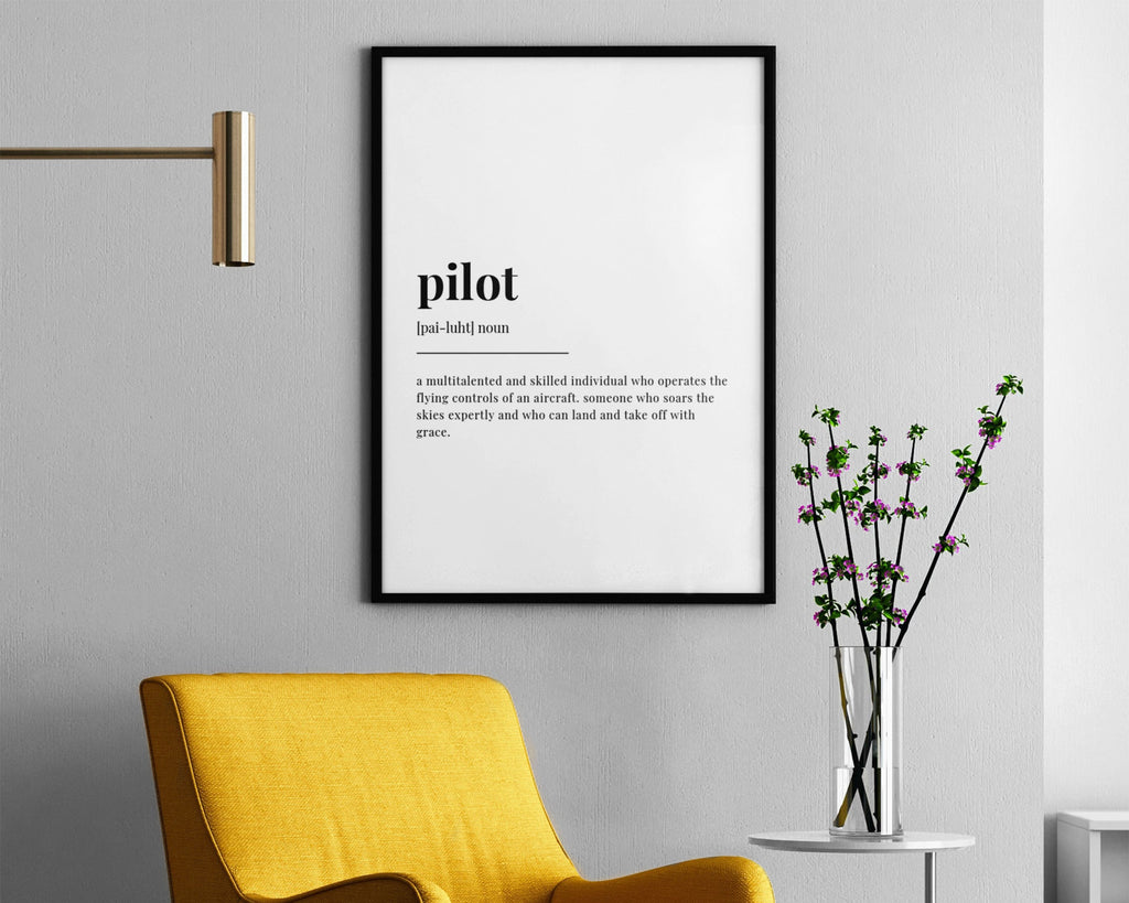 PILOT DEFINITION PRINT | Wall Art Print | Pilot Print | Definition Print | Quote Print - Happy You Prints