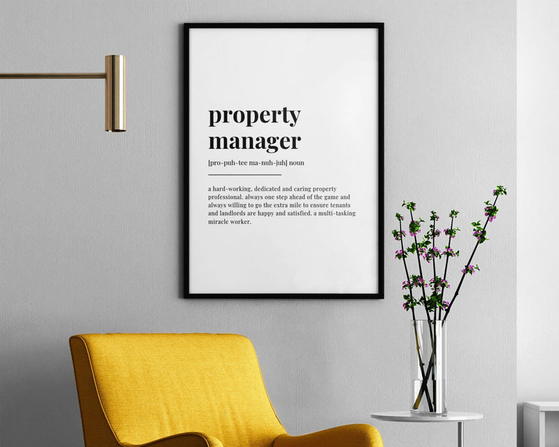 PROPERTY MANAGER DEFINITION Print | Wall Art Print| Caretaker Print | Definition Print | Quote Print - Happy You Prints