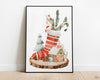 CHRISTMAS PRINT, Christmas Stockings, Christmas Wall Art, Festive Print, Winter Decor, Xmas Decor, Christmas Decoration