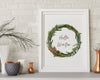 CHRISTMAS PRINT, Christmas Wreath, Festive Print, Hello Winter, Winter Decor, Xmas Decor, Christmas Decoration