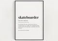 SKATEBOARDER DEFINITION PRINT | Wall Art Print | Skateboarder Print | Definition Print | Quote Print - Happy You Prints