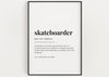 SKATEBOARDER DEFINITION PRINT | Wall Art Print | Skateboarder Print | Definition Print | Quote Print - Happy You Prints