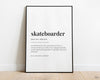 SKATEBOARDER DEFINITION PRINT | Wall Art Print | Skateboarder Print | Definition Print | Quote Print - Happy You Prints