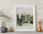 CHRISTMAS PRINT, Winter Trees, Christmas Wall Art, Festive Print, Winter Decor, Xmas Decor, Christmas Decoration