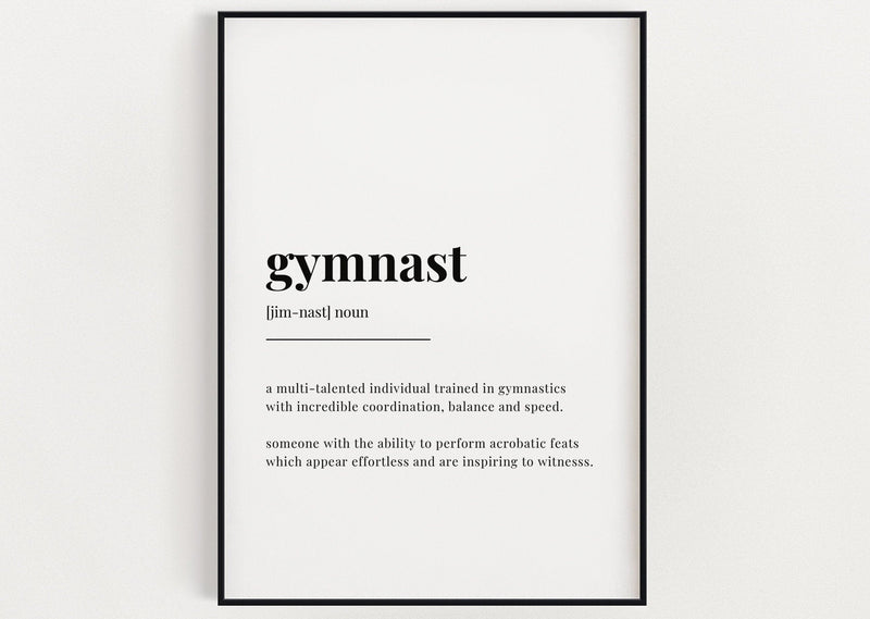 GYMNAST DEFINITION PRINT - Happy You Prints