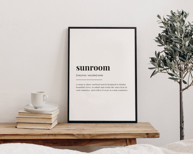 SUNROOM DEFINITION PRINT | Wall Art Print | Sunroom Print | Definition Print | Quote Print - Happy You Prints