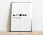 RECRUITMENT DEFINITION PRINT | Wall Art Print | Recruitment Print | Definition Print | Quote Print - Happy You Prints