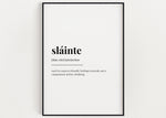 SLAINTE DEFINITION PRINT | Wall Art Print | Slainte Print | Definition Print | Quote Print - Happy You Prints