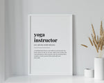 YOGA INSTRUCTOR DEFINITION Print | Wall Art Print | Yoga Instructor Print | Definition Print | Quote Print | Yoga Instructor Gift - Happy You Prints