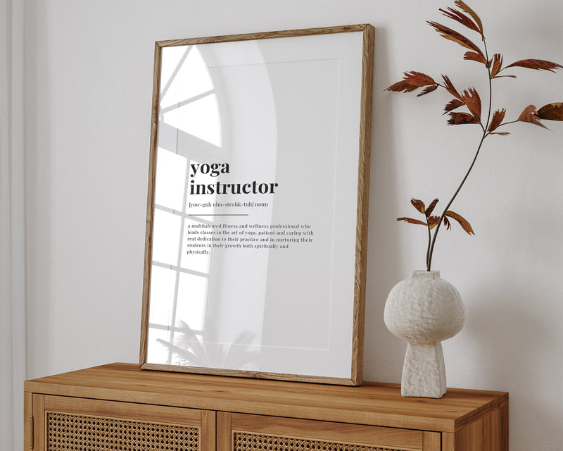 YOGA INSTRUCTOR DEFINITION Print | Wall Art Print | Yoga Instructor Print | Definition Print | Quote Print | Yoga Instructor Gift - Happy You Prints