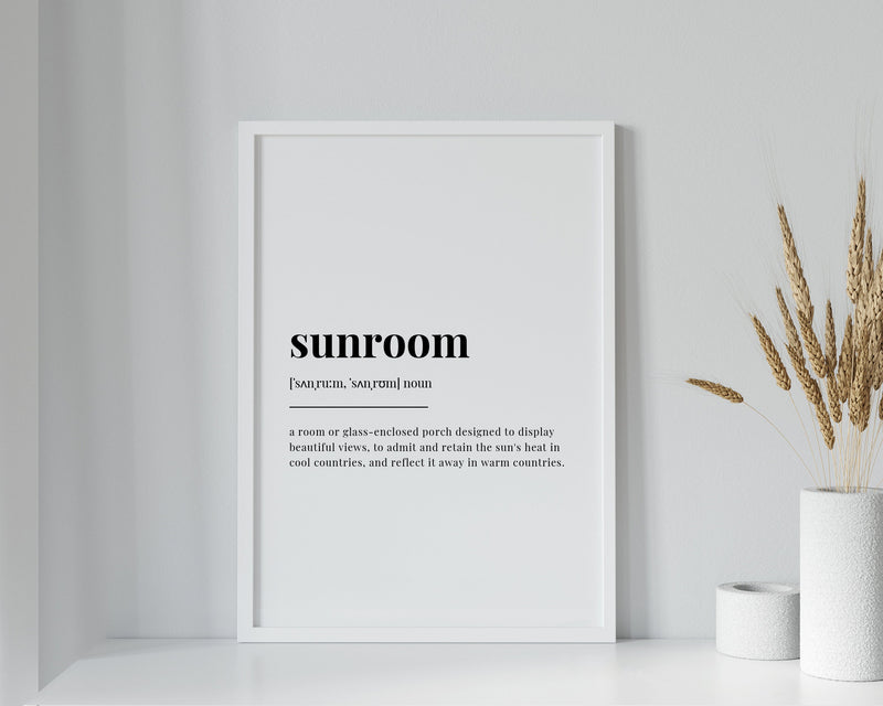 SUNROOM DEFINITION PRINT | Wall Art Print | Sunroom Print | Definition Print | Quote Print - Happy You Prints