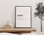 SLAINTE DEFINITION PRINT | Wall Art Print | Slainte Print | Definition Print | Quote Print - Happy You Prints