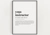 YOGA INSTRUCTOR DEFINITION Print | Wall Art Print | Yoga Instructor Print | Definition Print | Quote Print | Yoga Instructor Gift - Happy You Prints