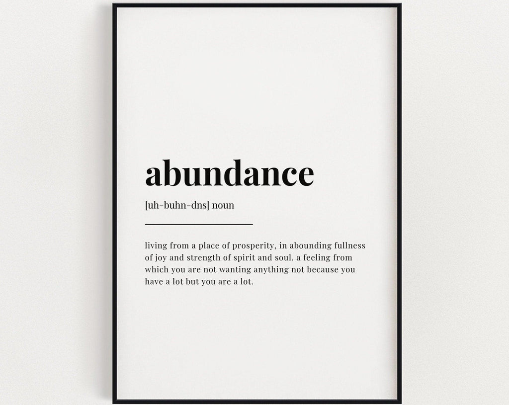 ABUNDANCE DEFINITION PRINT - Happy You Prints