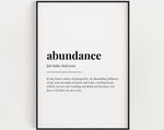 ABUNDANCE DEFINITION PRINT - Happy You Prints