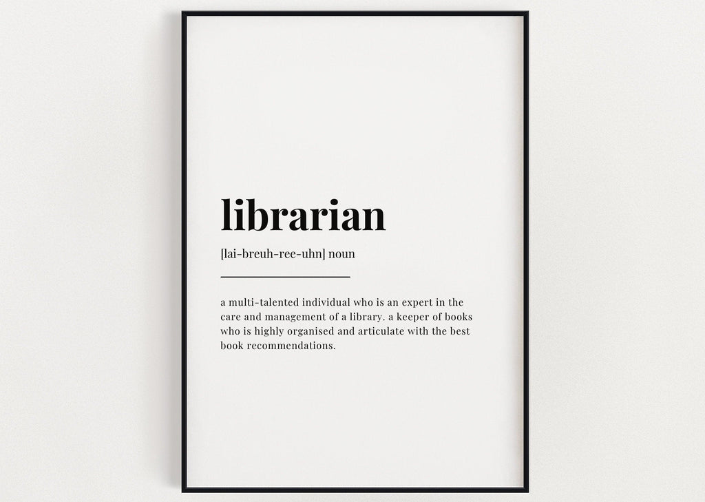 LIBRARIAN DEFINITION PRINT | Wall Art Print | Librarian Print | Definition Print | Quote Print | Librarian Gift - Happy You Prints