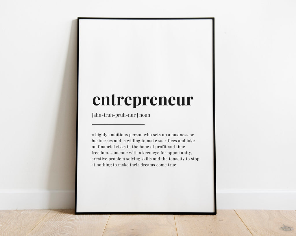 ENTREPRENEUR DEFINITION PRINT - Happy You Prints