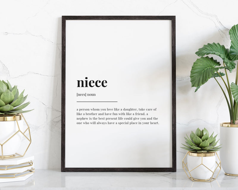 NIECE DEFINITION PRINT | Wall Art Print | Gift For Niece | Definition Print | Quote Print - Happy You Prints