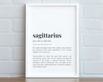 SAGITTARIUS DEFINITION PRINT | Wall Art Print | Sagittarius Print | Gift For Sagittarius | Zodiac Star Sign | Astrology Art - Happy You Prints