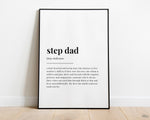 STEP DAD DEFINITION Print | Wall Art Print | Gift For Step Dad | Definition Print | Quote Print - Happy You Prints